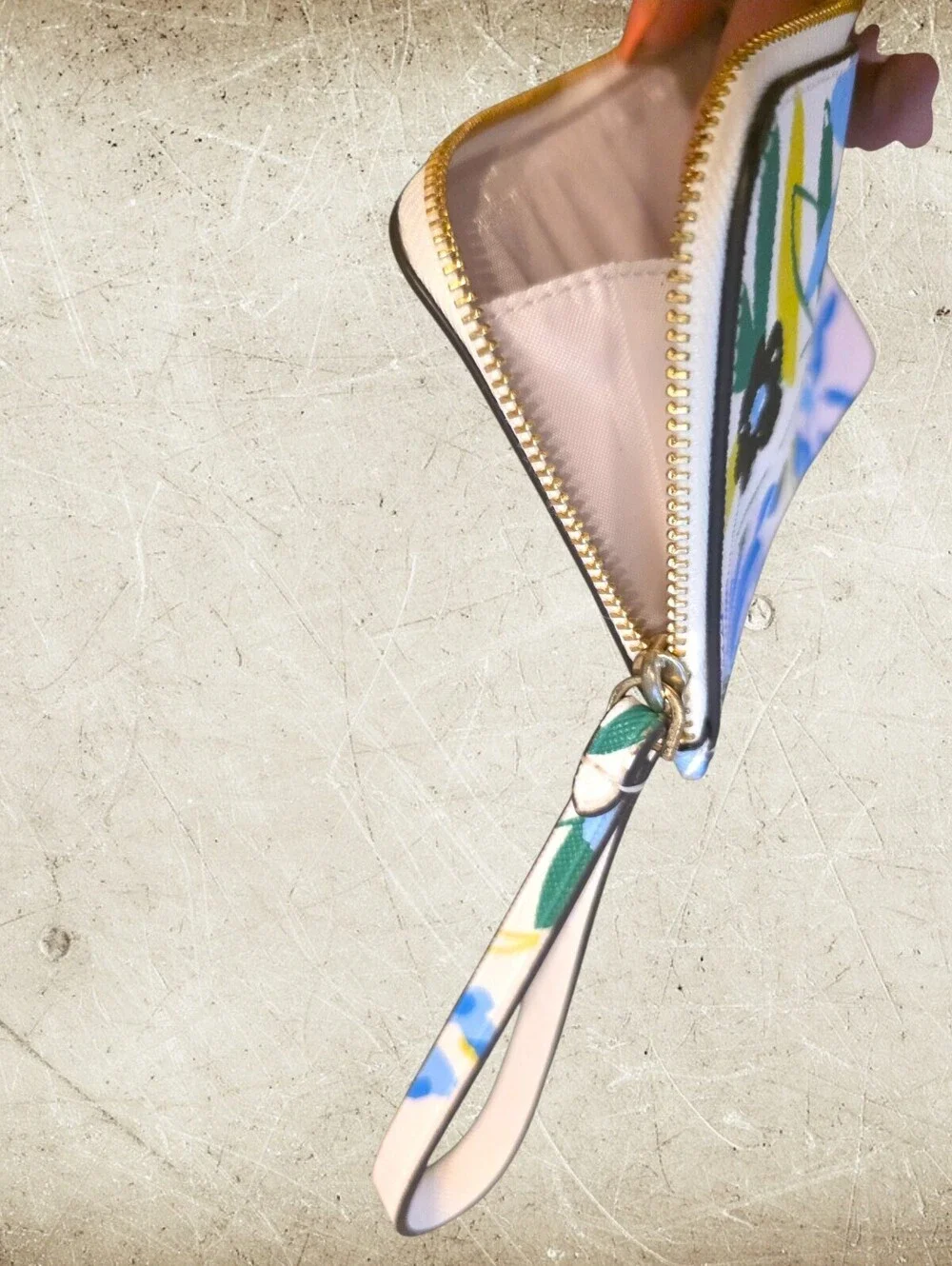 Kate Spade Floral Wristlet Wallet Pink Blue Yellow Flowers
